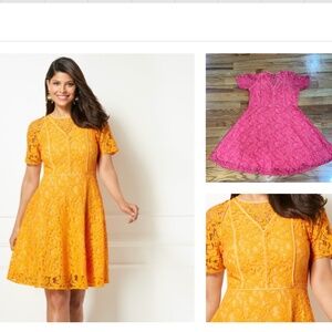 Eva Mendes Collection - Veronica Lace Dress  COLUMBUS CORAL sz 14